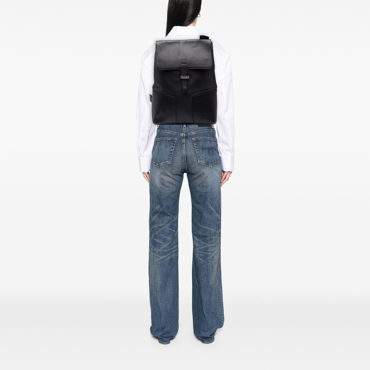 LOEWE Leather Anagram Sling Bag — Black