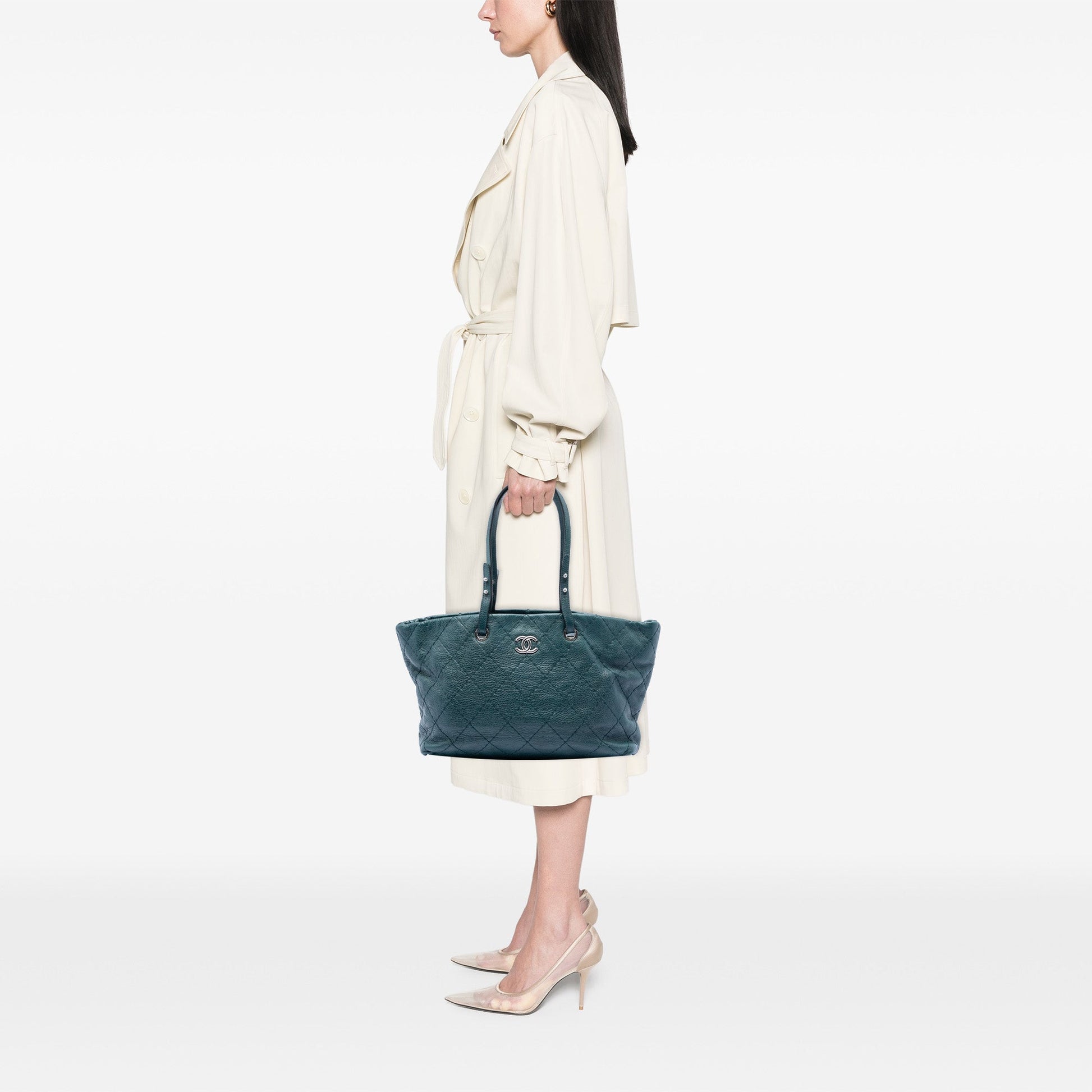 Chanel Large Glazed Calfskin On The Road Tote