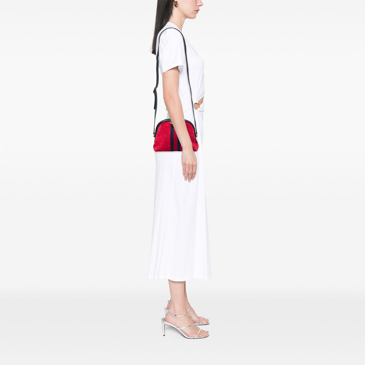 Gucci Small Suede Web Ophidia Dome Crossbody