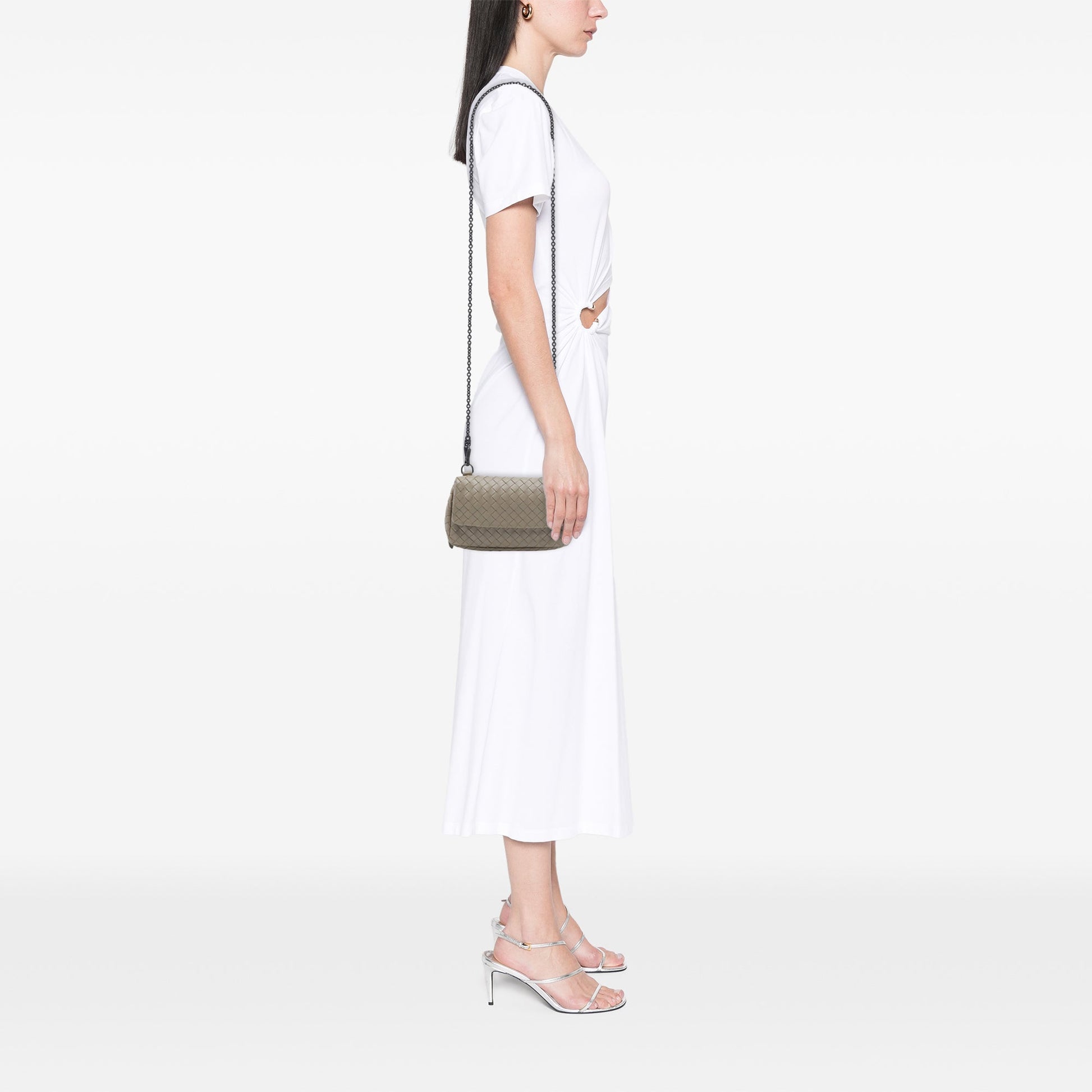 Bottega Veneta Mini Nappa Intrecciato Expandable Chain Flap Crossbody