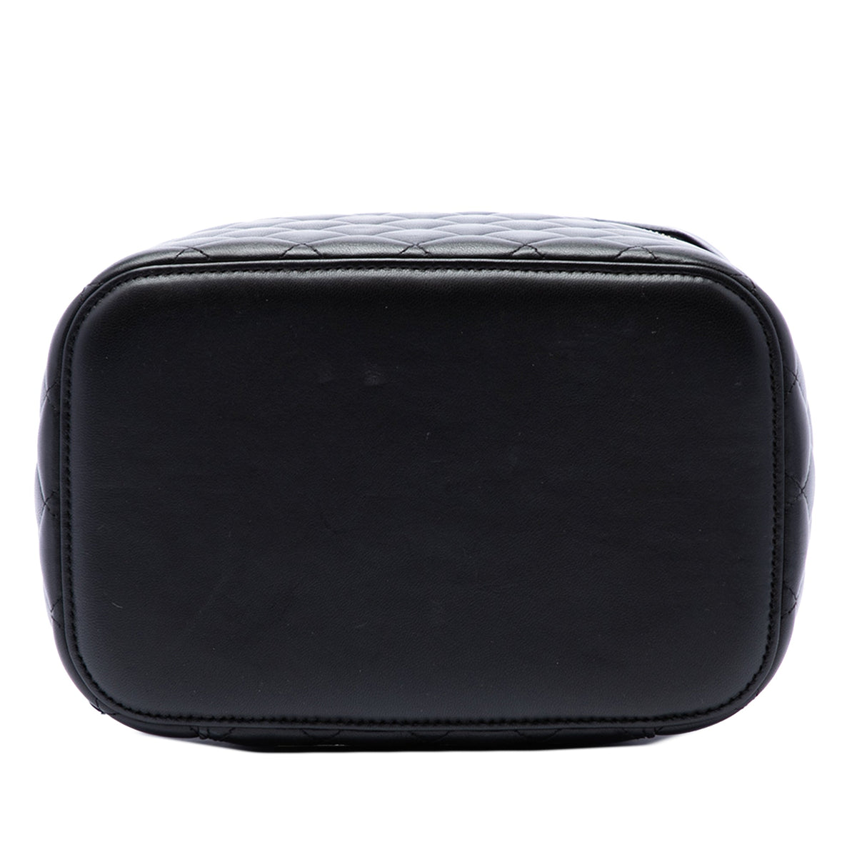 Chanel CC Quilted Lambskin Vanity Top Handle Bag — Black