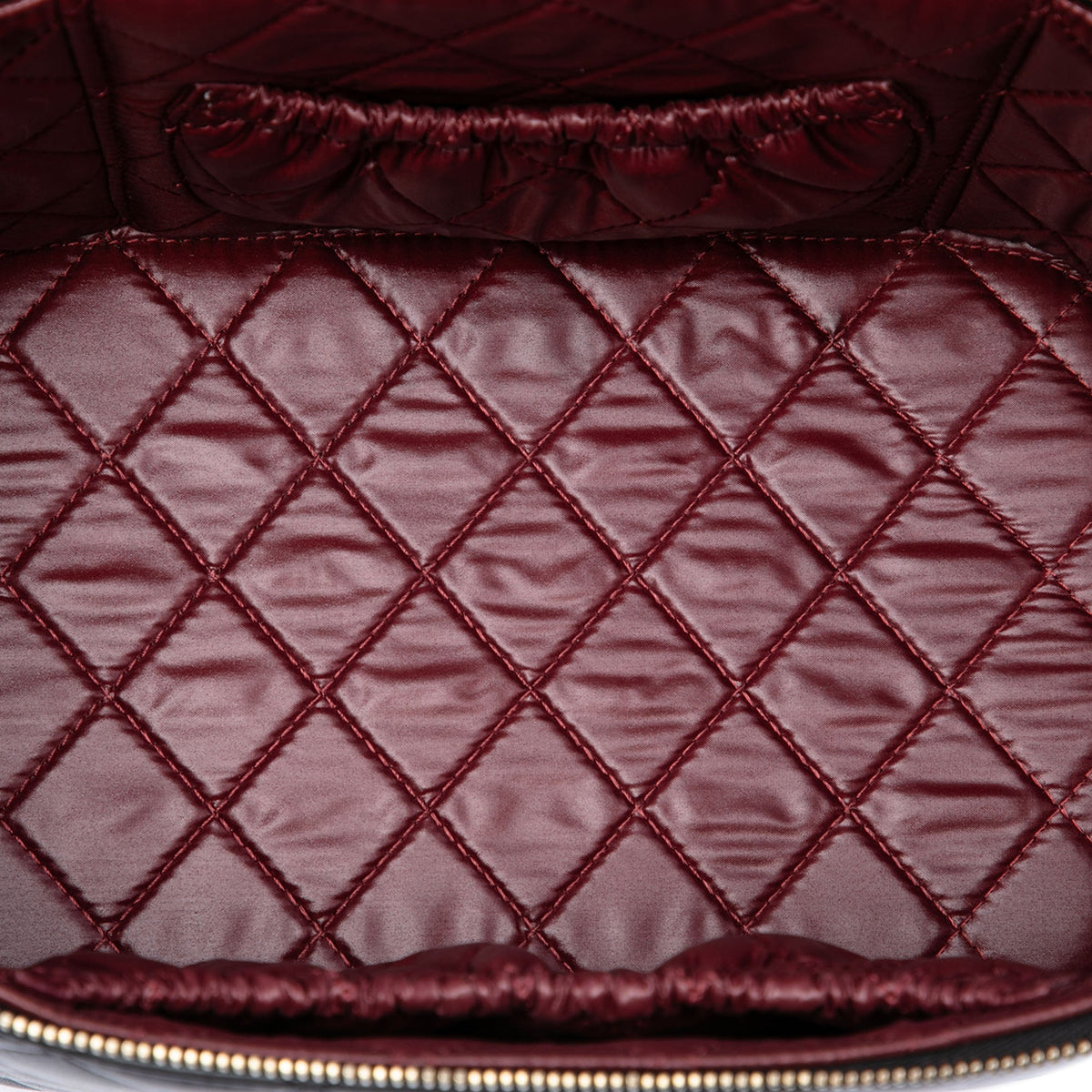 Chanel CC Quilted Lambskin Vanity Top Handle Bag — Black