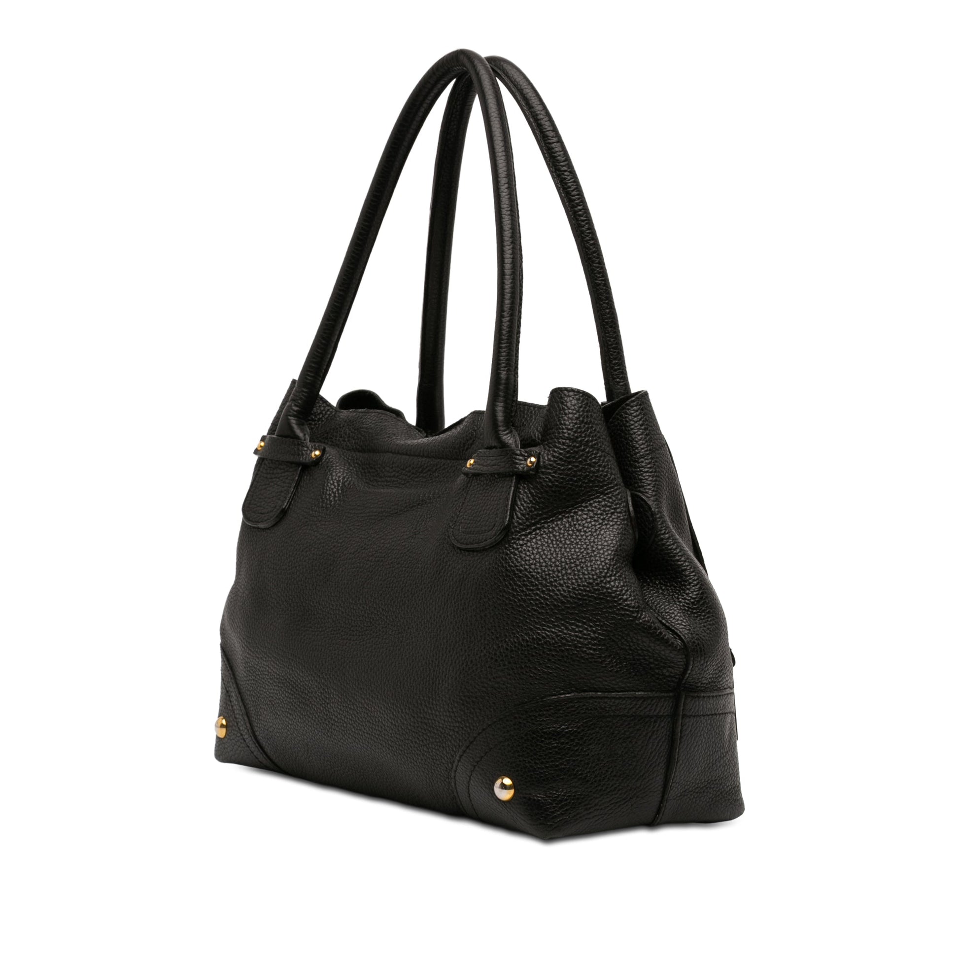 Dolce & Gabbana Pebbled Leather D Ring Tote