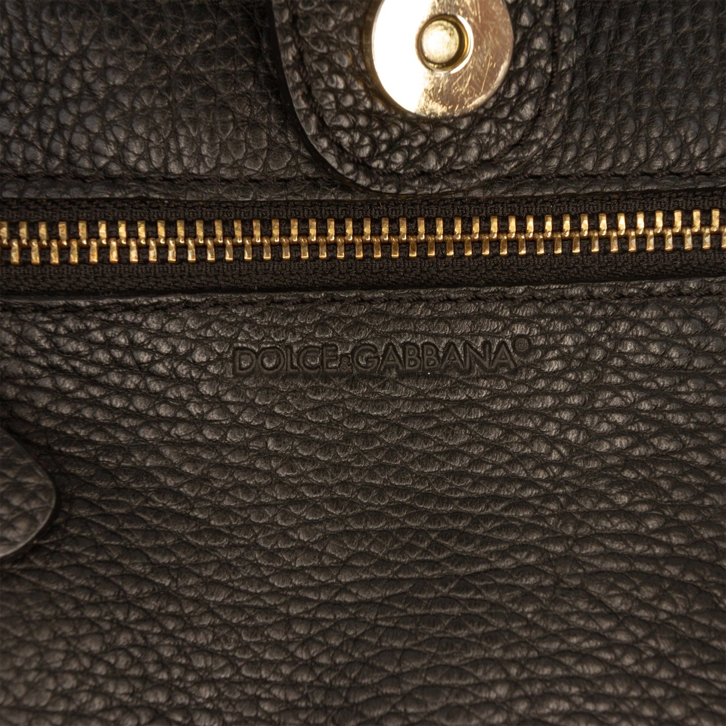 Dolce & Gabbana Pebbled Leather D Ring Tote