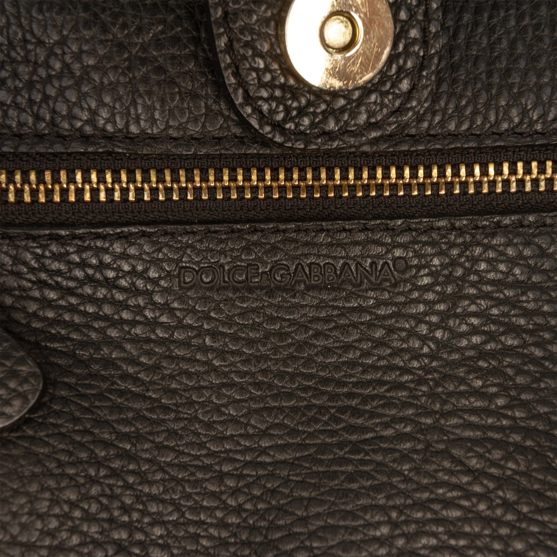 Dolce & Gabbana Pebbled Leather D Ring Tote