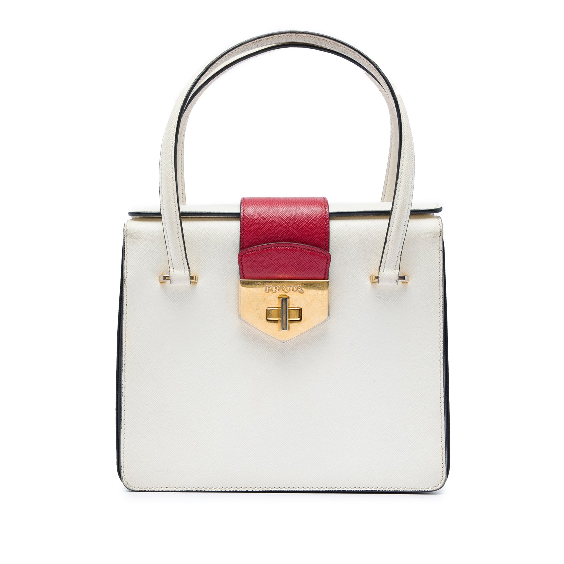Prada Mini Saffiano Turnlock Handbag