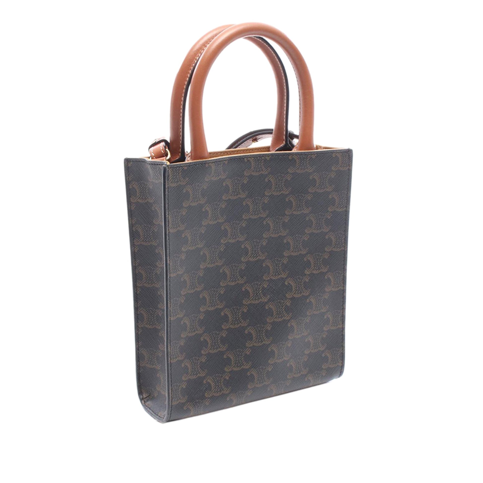 Celine Mini Triomphe Coated Canvas Vertical Cabas Satchel