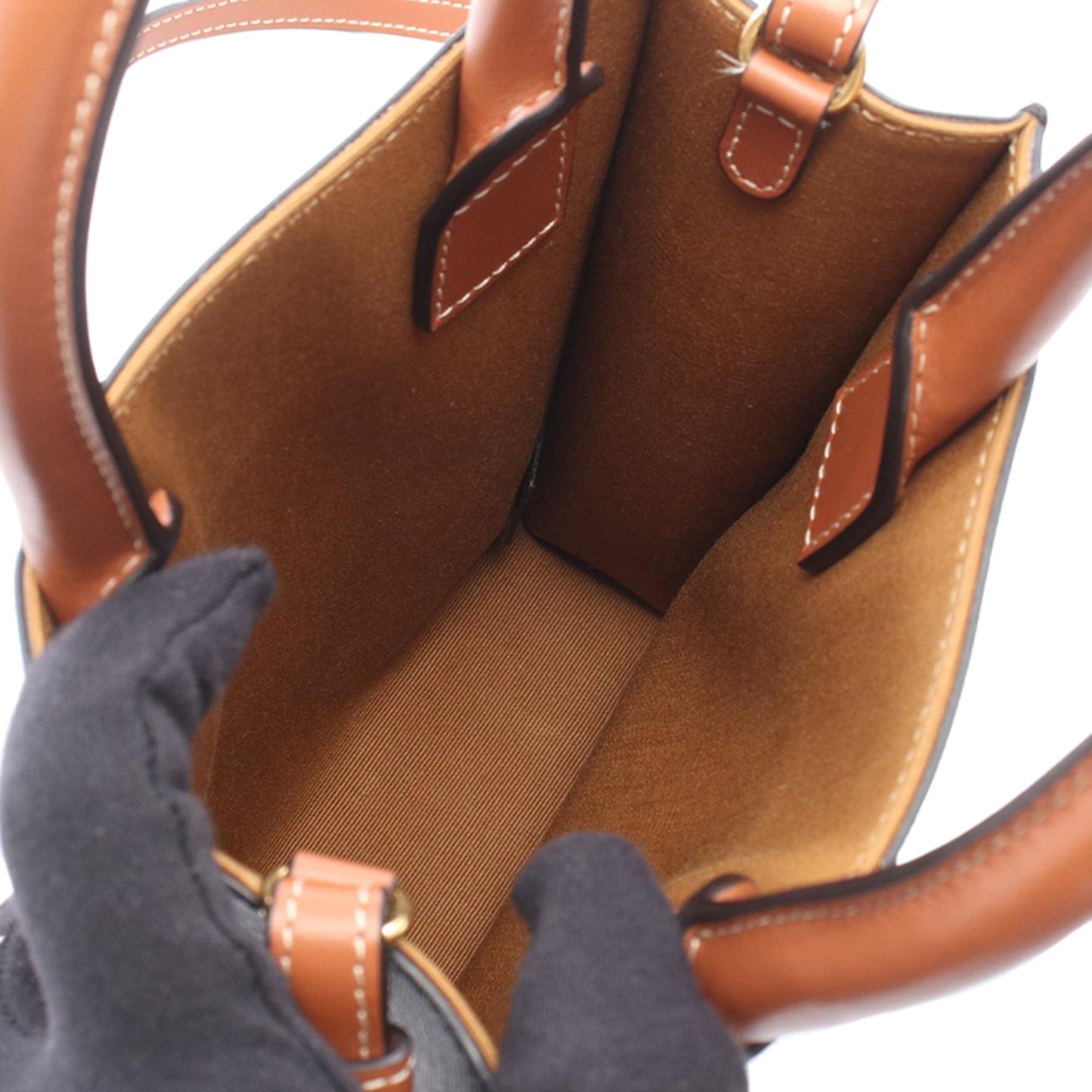 Celine Mini Triomphe Coated Canvas Vertical Cabas Satchel