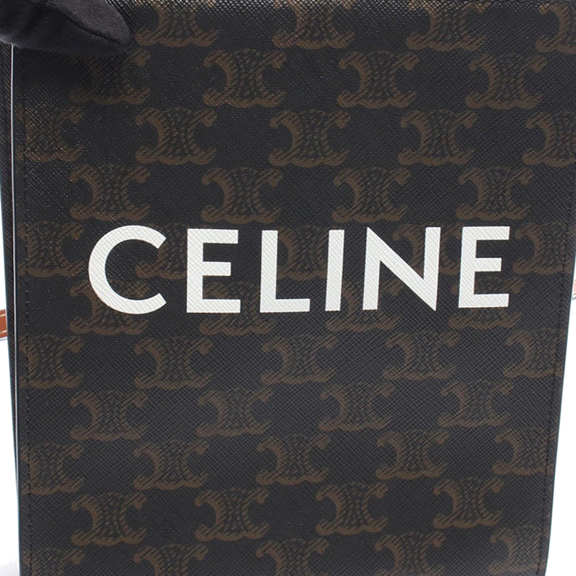 Celine Mini Triomphe Coated Canvas Vertical Cabas Satchel