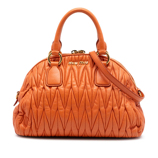 Miu Miu Matelasse Nappa Dome Satchel