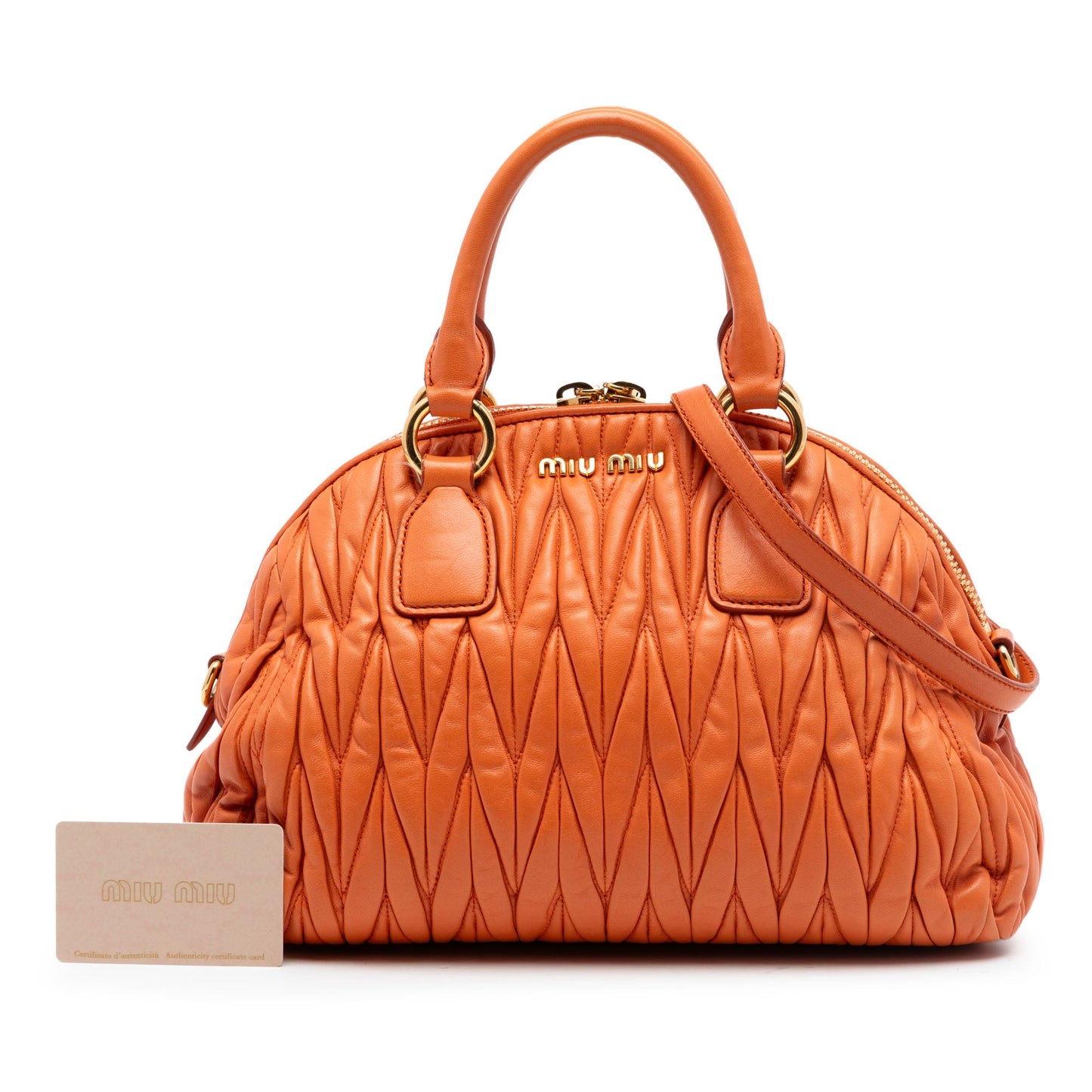 Miu Miu Matelasse Nappa Dome Satchel