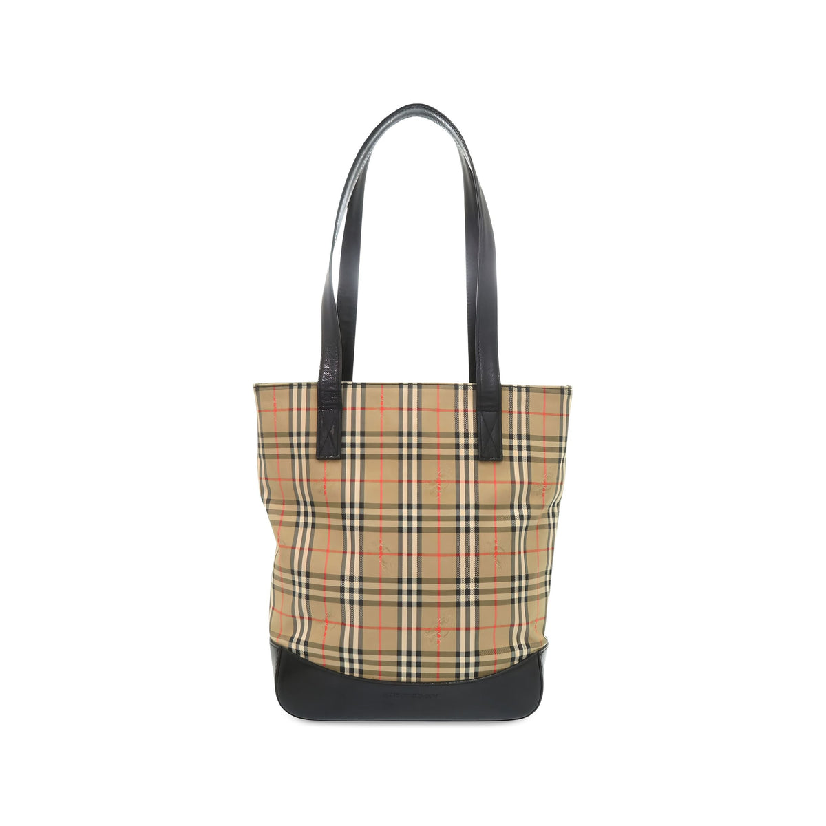 Burberry Haymarket Check Canvas Tote — Beige