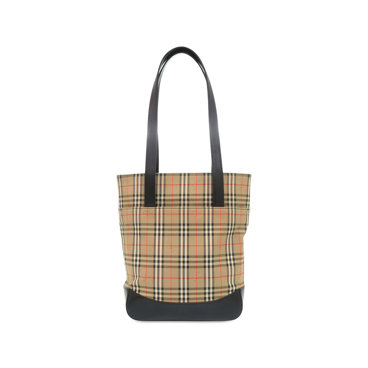 Burberry Haymarket Check Canvas Tote — Beige