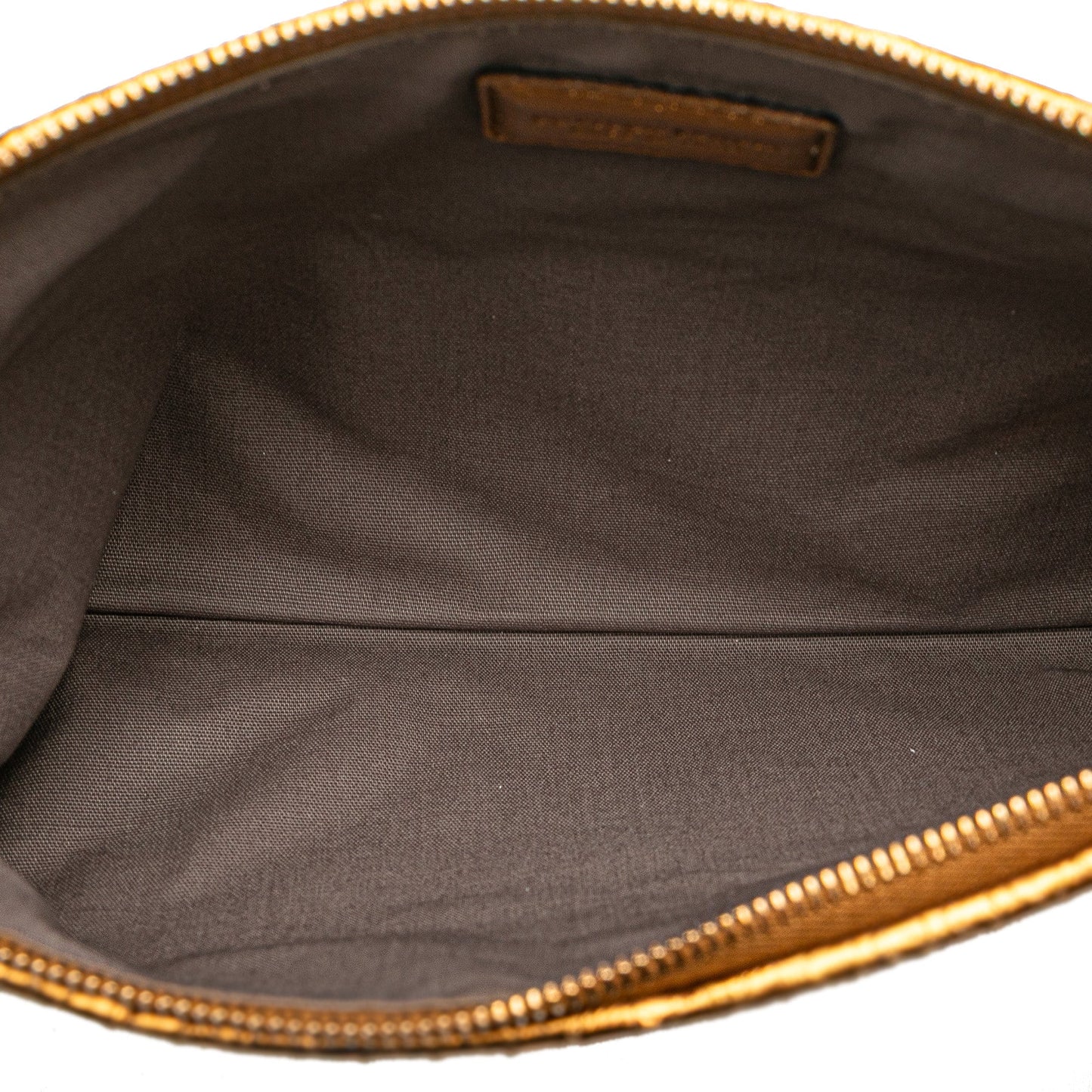 Bottega Veneta Metallic Leather and Snake Skin Intrecciato Wristlet Clutch