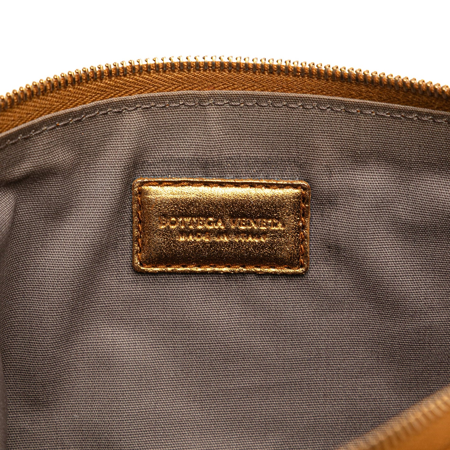 Bottega Veneta Metallic Leather and Snake Skin Intrecciato Wristlet Clutch