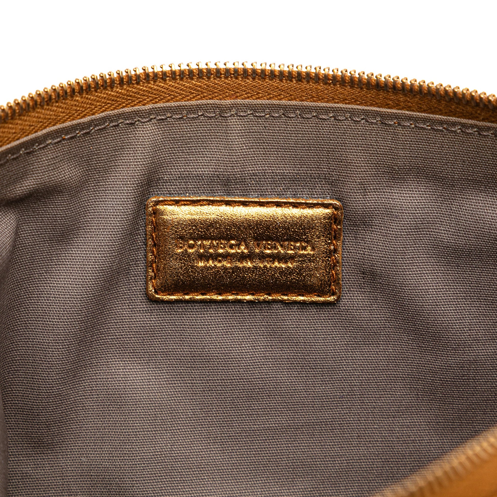 Bottega Veneta Metallic Leather and Snake Skin Intrecciato Wristlet Clutch