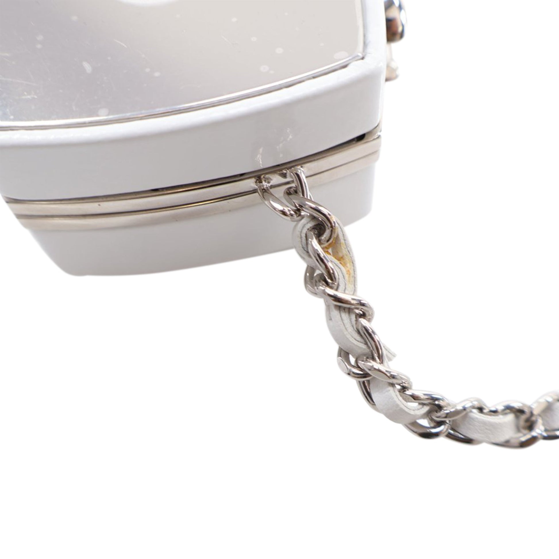 Chanel Patent Goatskin Make-Up Box Clutch With Chain