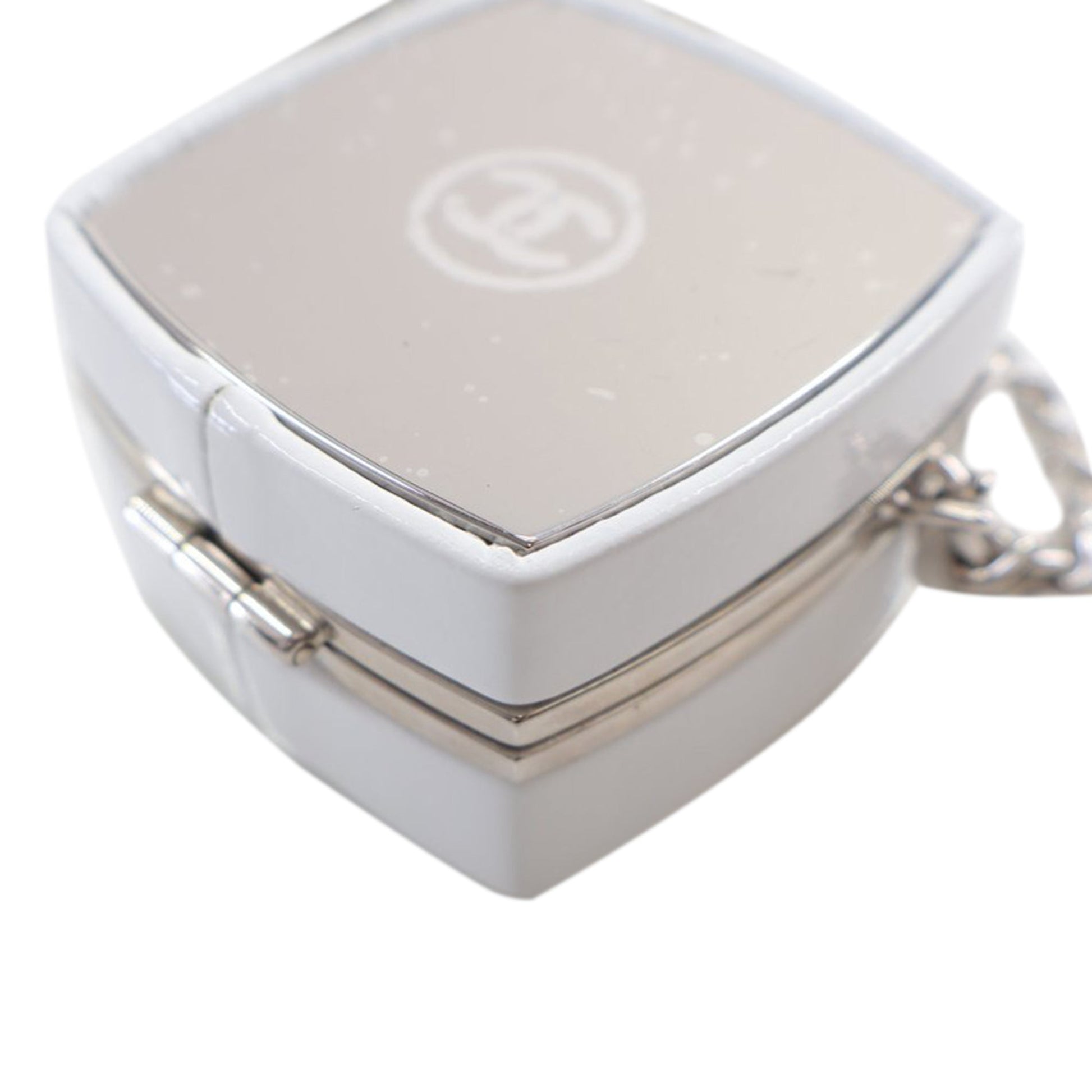 Chanel Patent Goatskin Make-Up Box Clutch With Chain