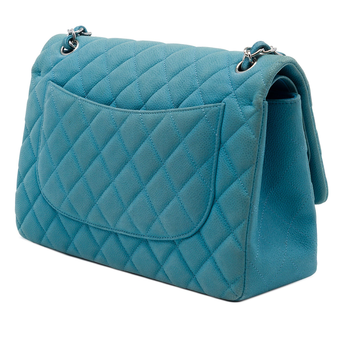 Chanel Jumbo Classic Caviar Double Flap — Blue