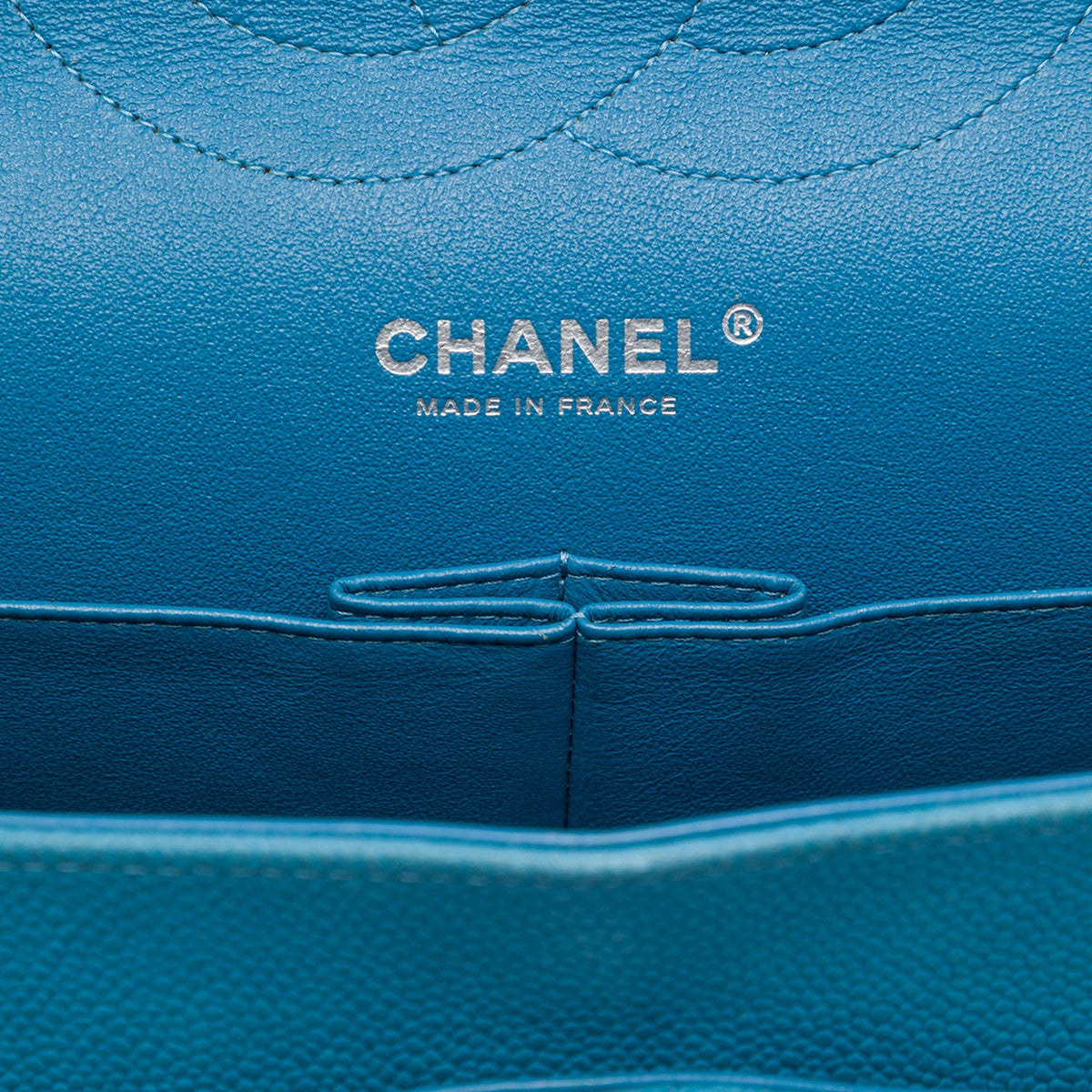 Chanel Jumbo Classic Caviar Double Flap — Blue