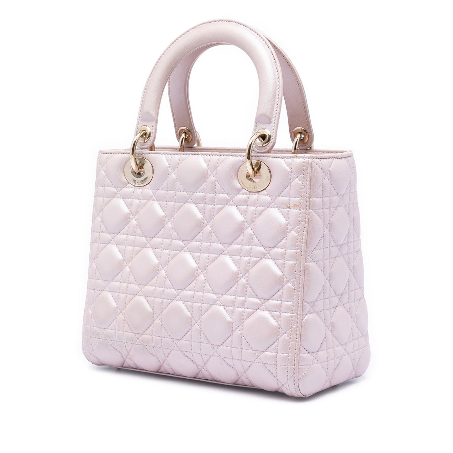 Dior Medium Pearlescent Lambskin Cannage Lady Dior