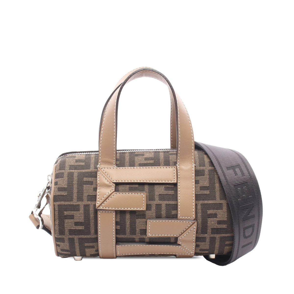Fendi Mini Zucca Canvas O'Lock Bowling Bag