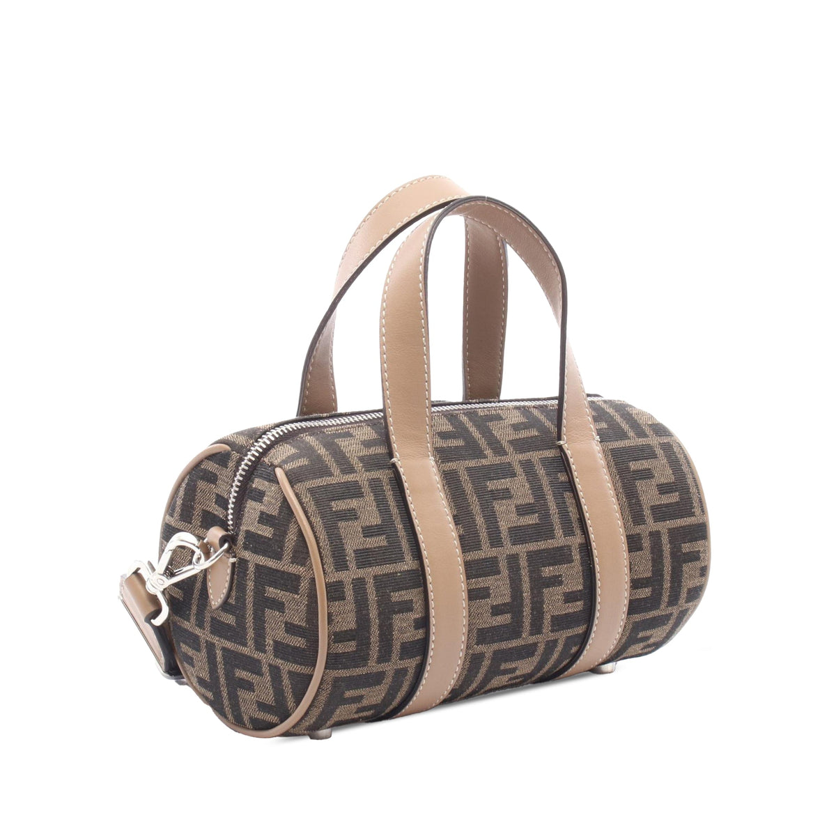 Fendi Mini Zucca Canvas O'Lock Bowling Bag