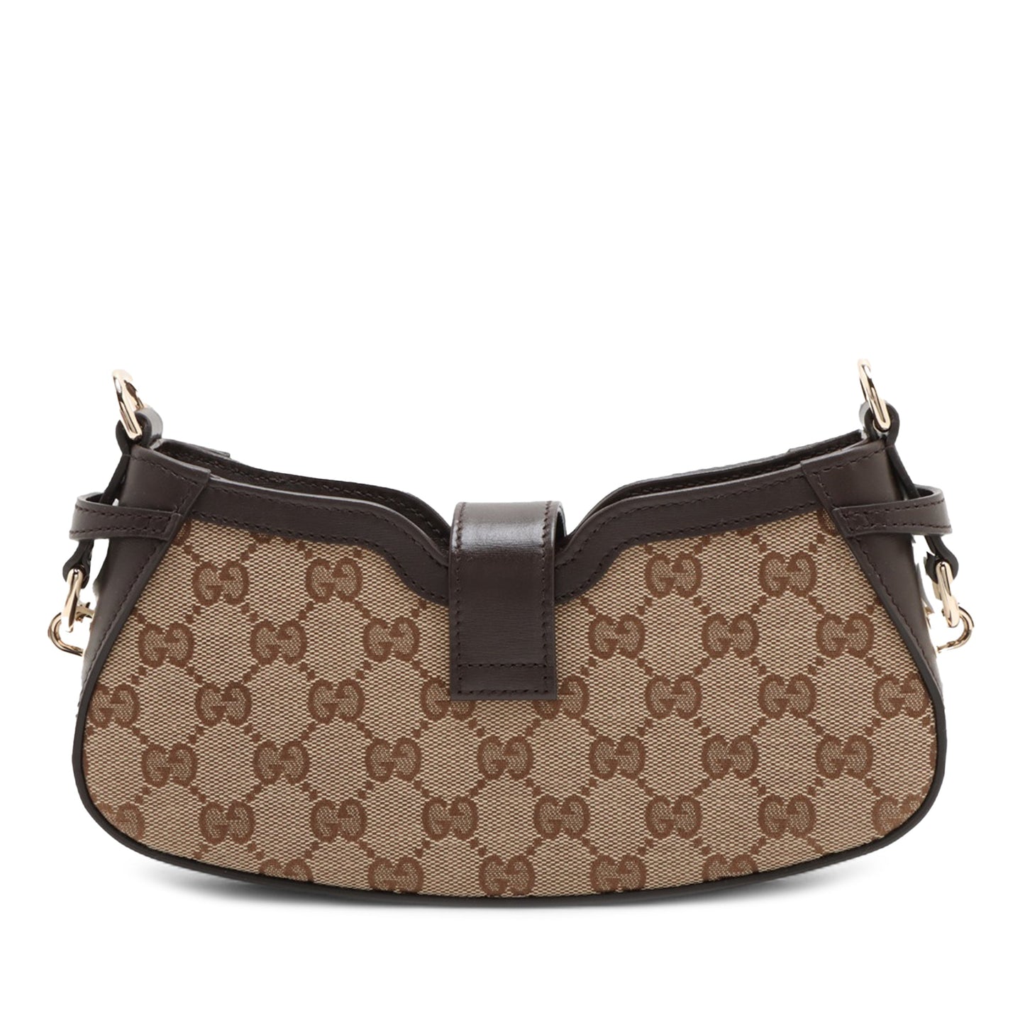 Gucci Mini GG Canvas Web Moon Side Shoulder Bag