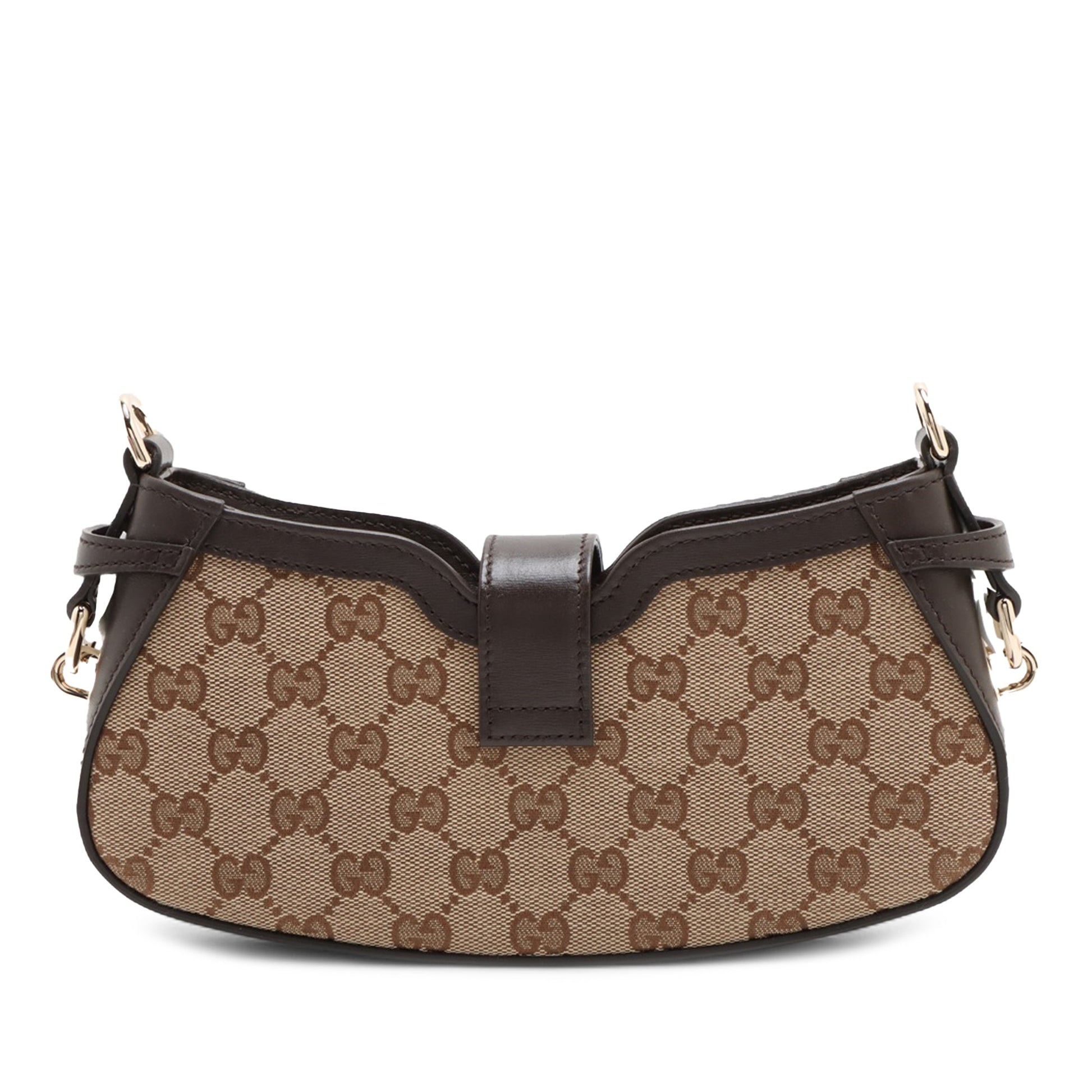 Gucci Mini GG Canvas Web Moon Side Shoulder Bag