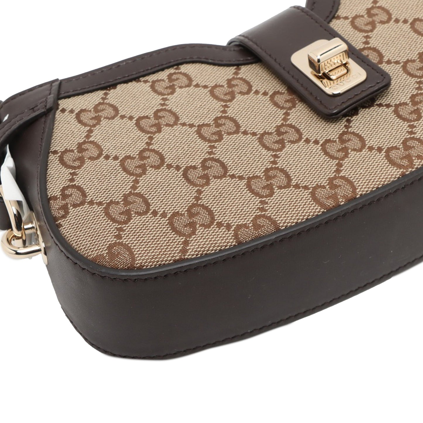 Gucci Mini GG Canvas Web Moon Side Shoulder Bag