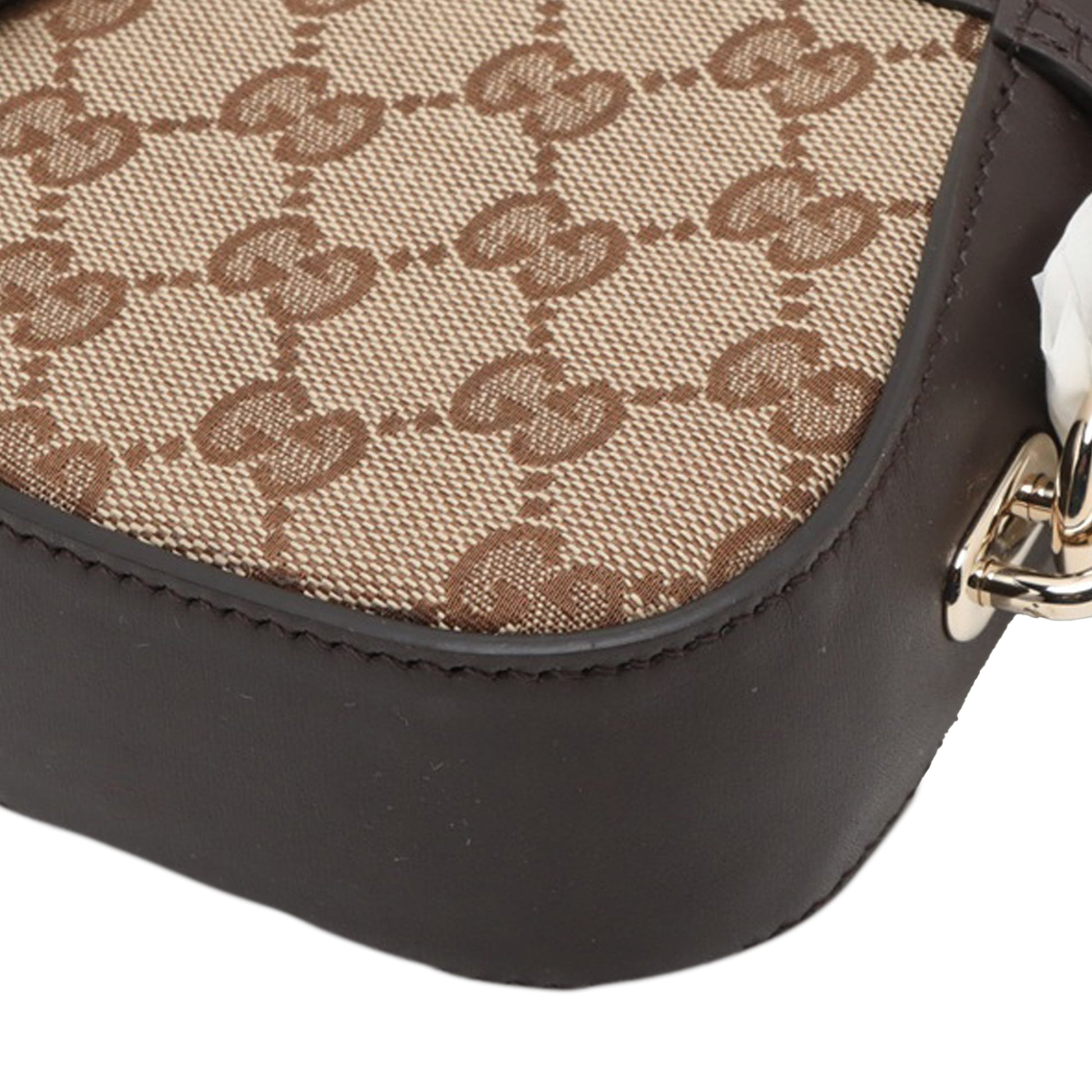 Gucci Mini GG Canvas Web Moon Side Shoulder Bag