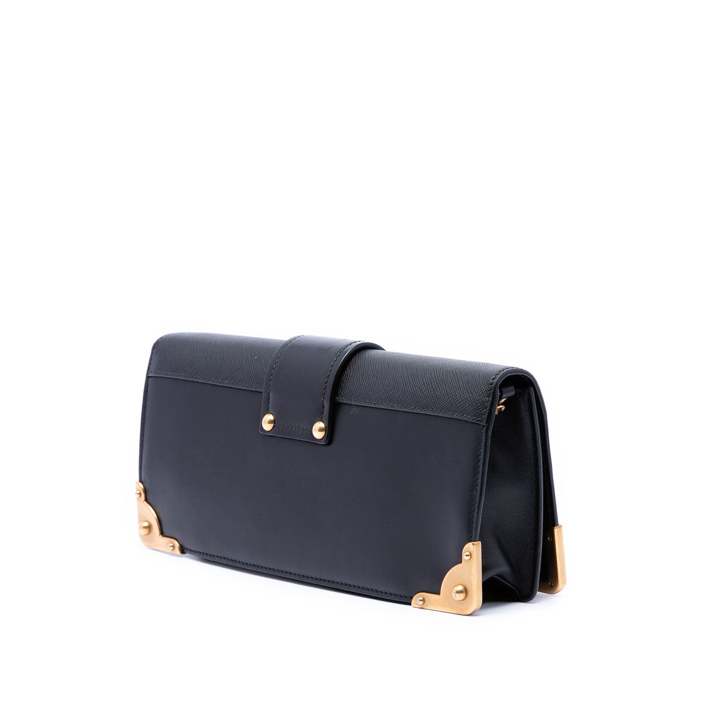 Prada City Calf and Saffiano Cahier Chain Clutch