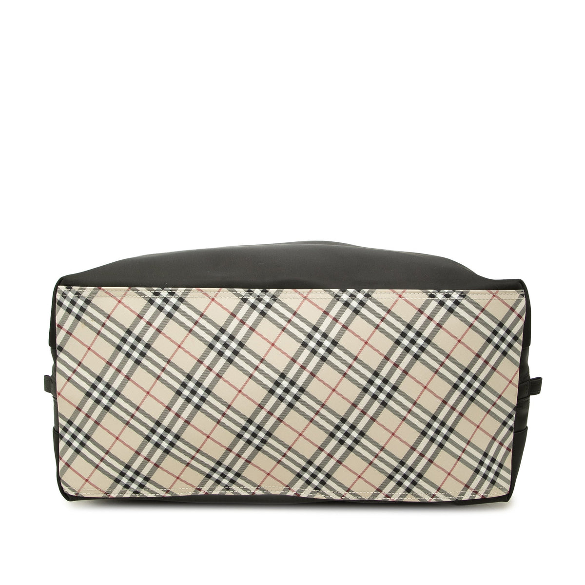 Burberry Nova Check Trimmed Nylon Tote — Black