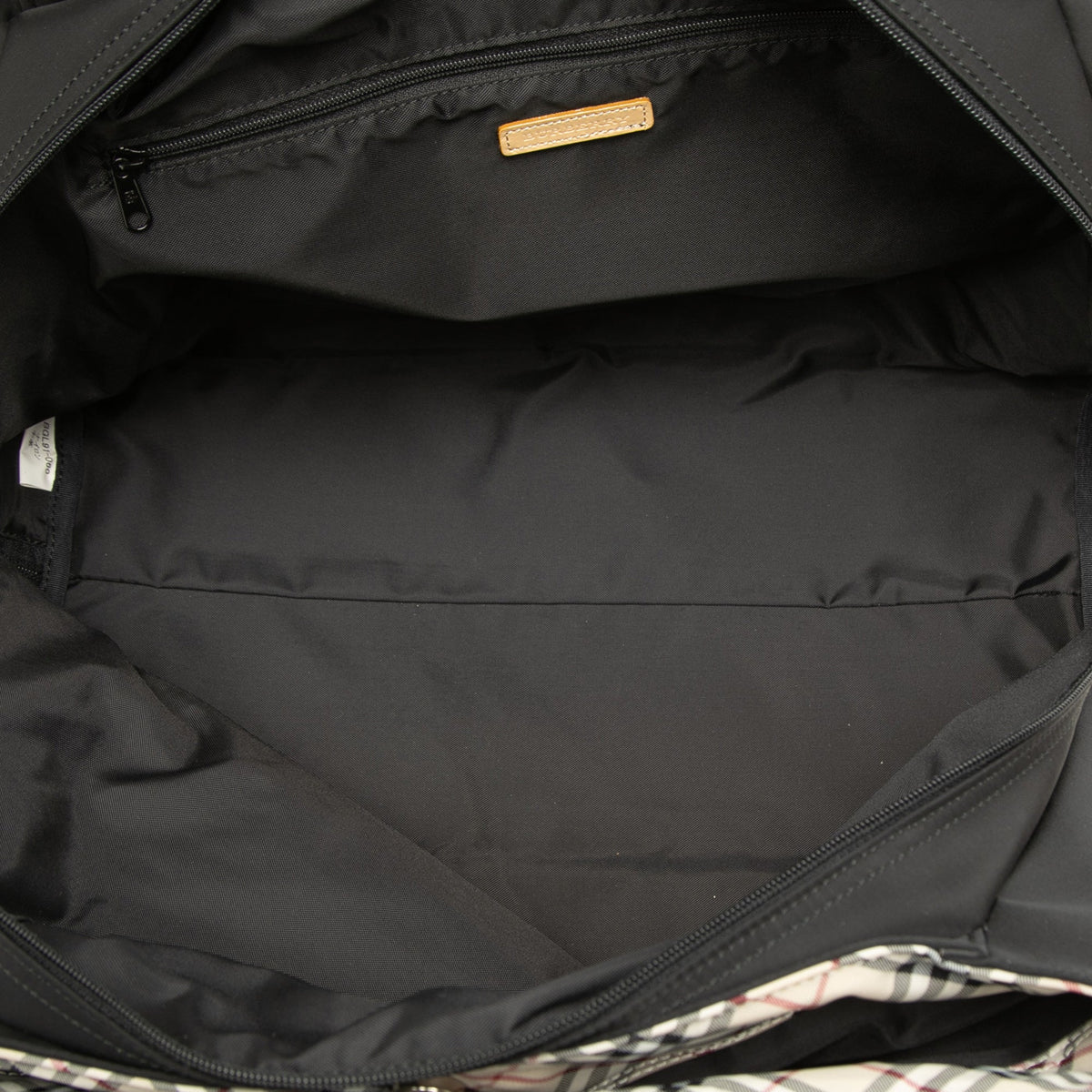 Burberry Nova Check Trimmed Nylon Tote — Black