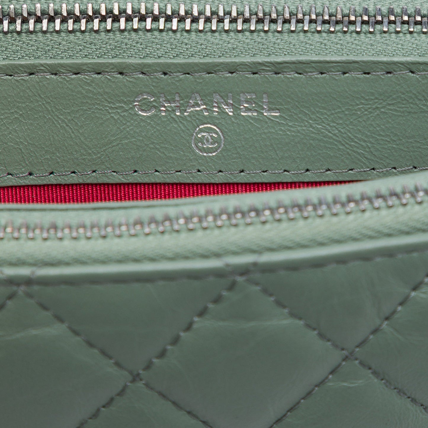 Chanel Aged Calfskin Gabrielle Double Zip Clutch with Chain
