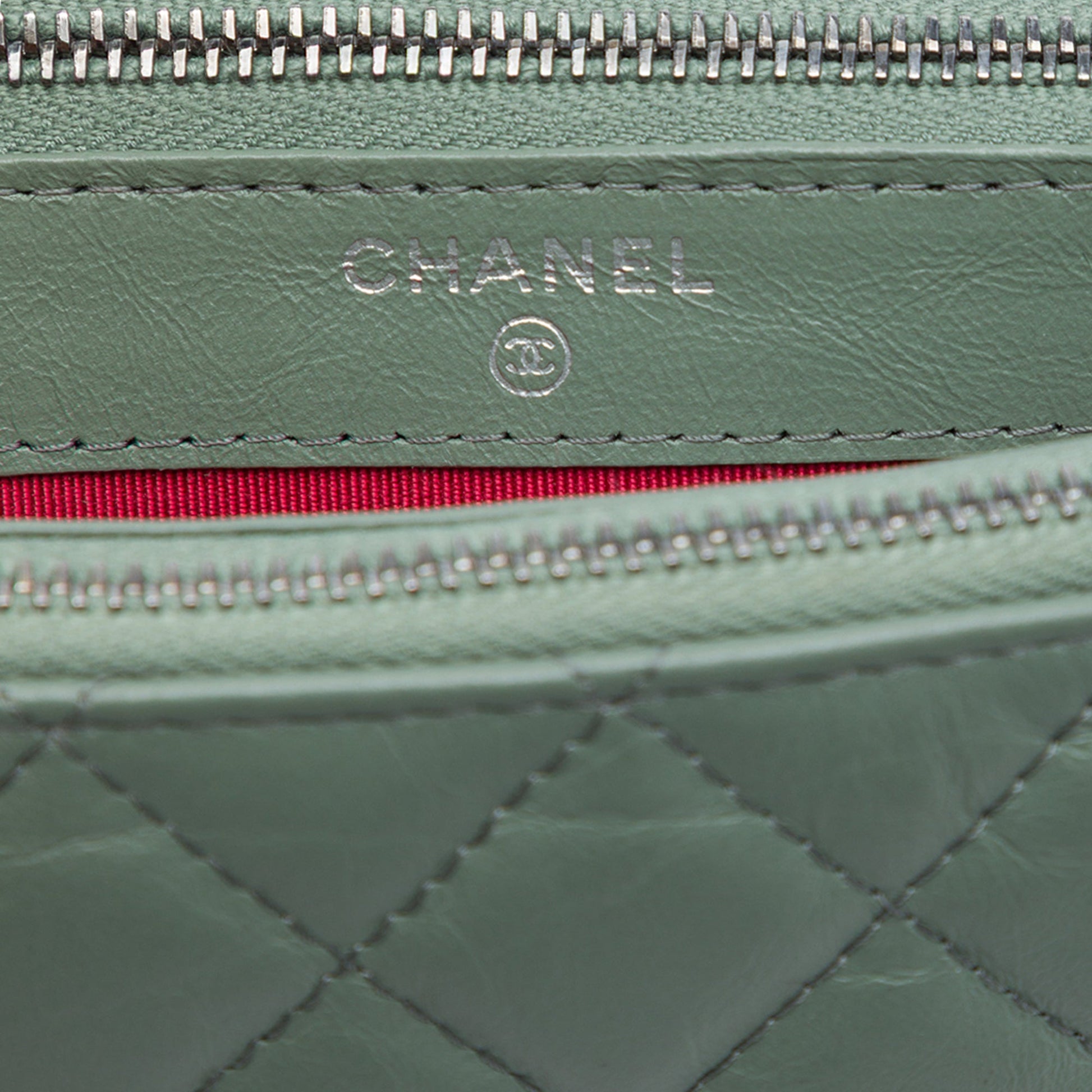 Chanel Aged Calfskin Gabrielle Double Zip Clutch with Chain