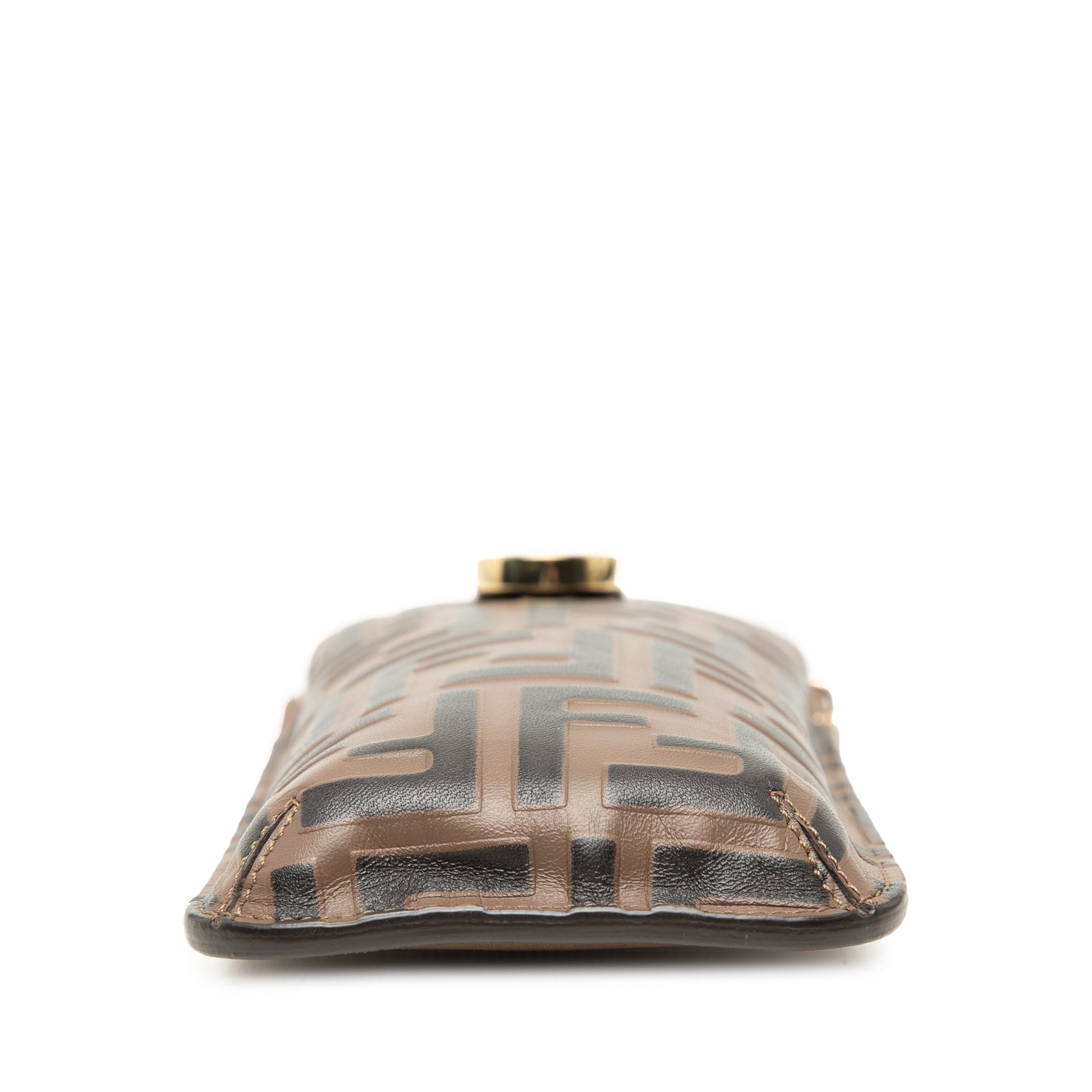 Fendi FF 1974 Embossed Leather Phone Pouch on Chain