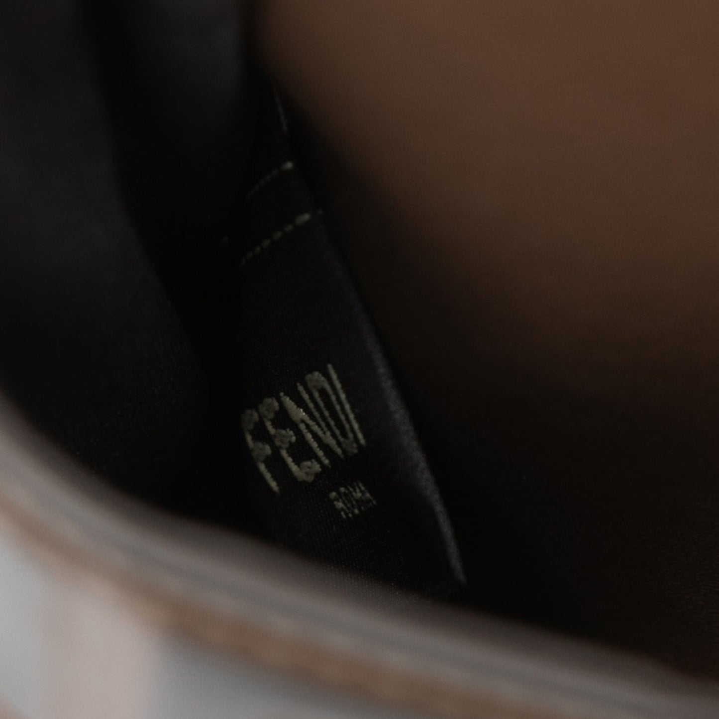 Fendi FF 1974 Embossed Leather Phone Pouch on Chain