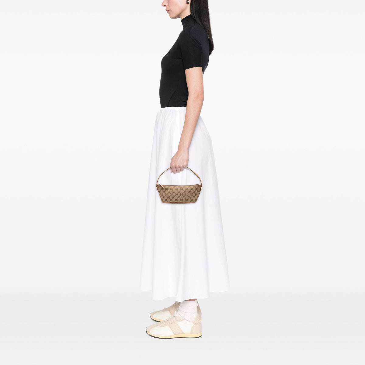 Gucci GG Canvas Web Boat — Beige