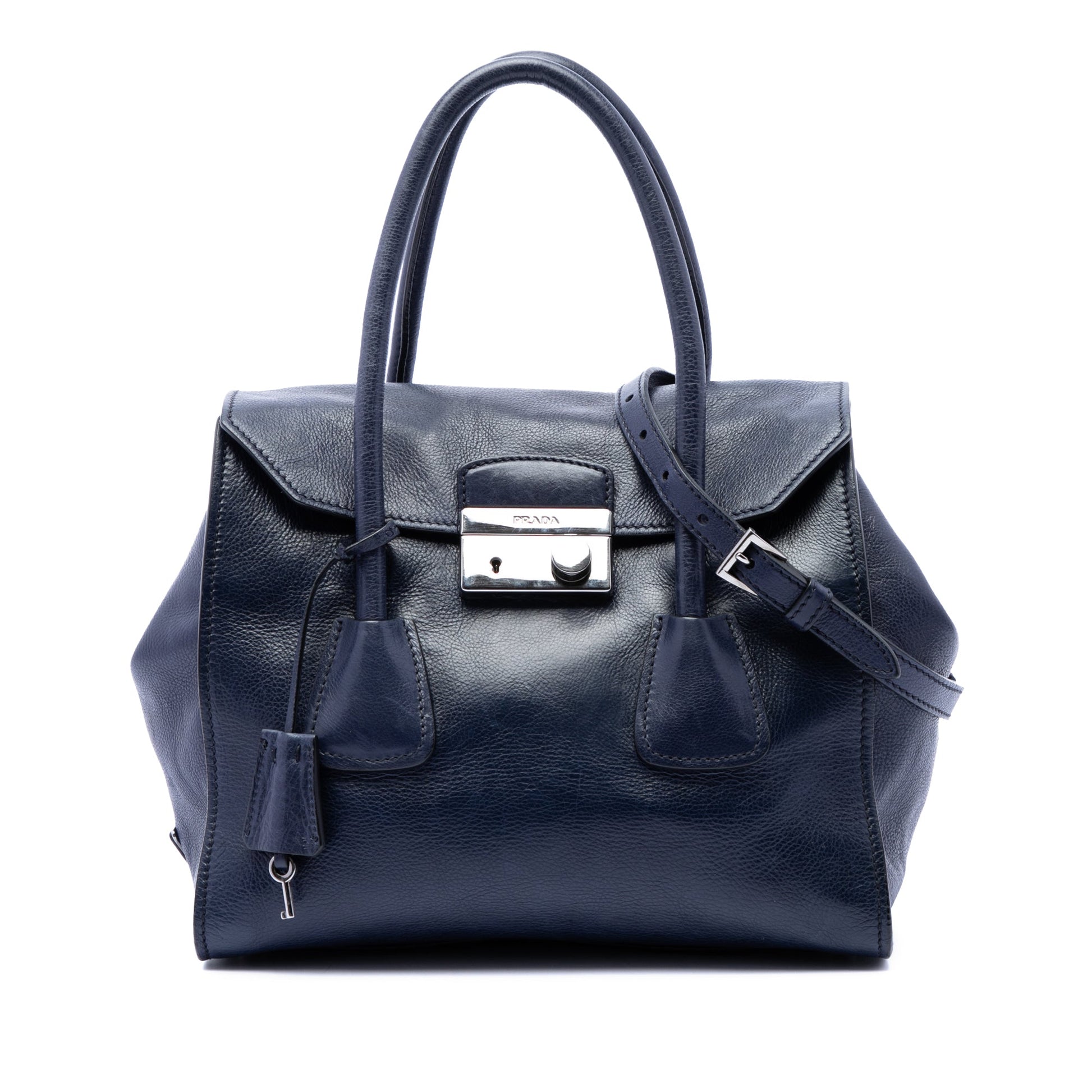 Prada Glace Calf Sound Lock Satchel