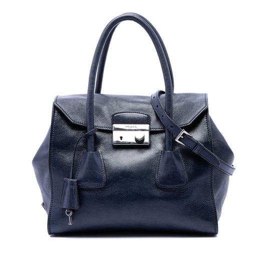 Prada Glace Calf Sound Lock Satchel