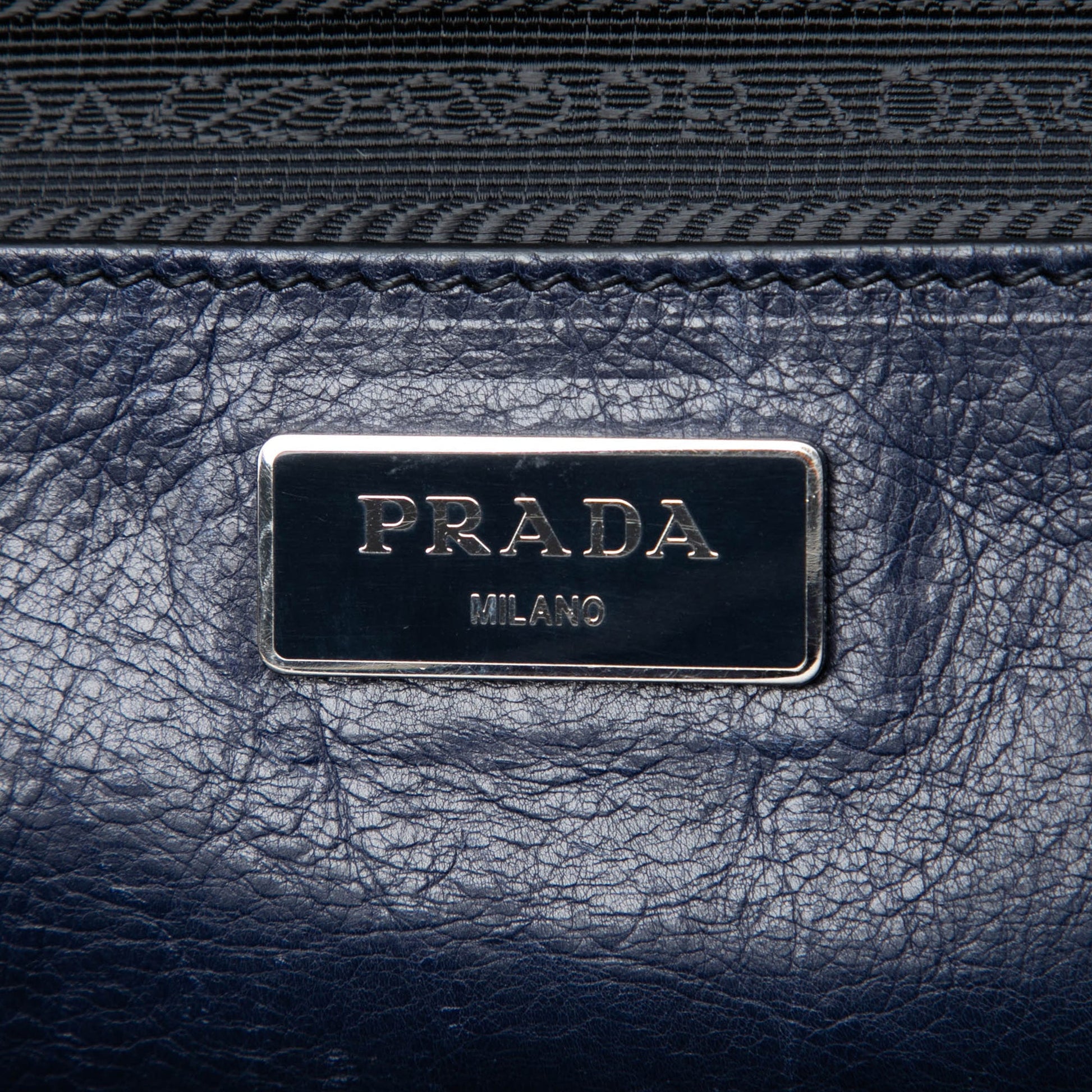 Prada Glace Calf Sound Lock Satchel