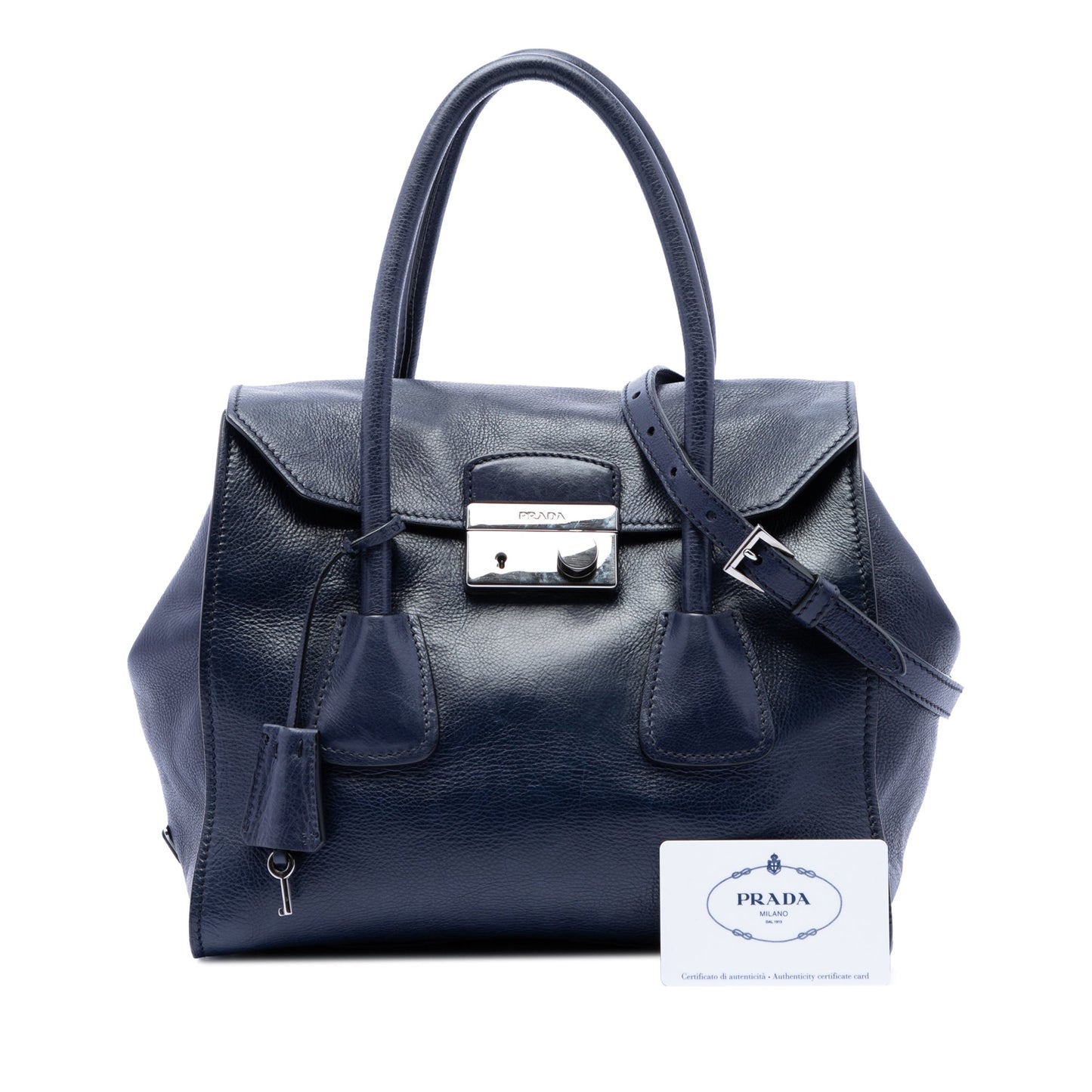 Prada Glace Calf Sound Lock Satchel