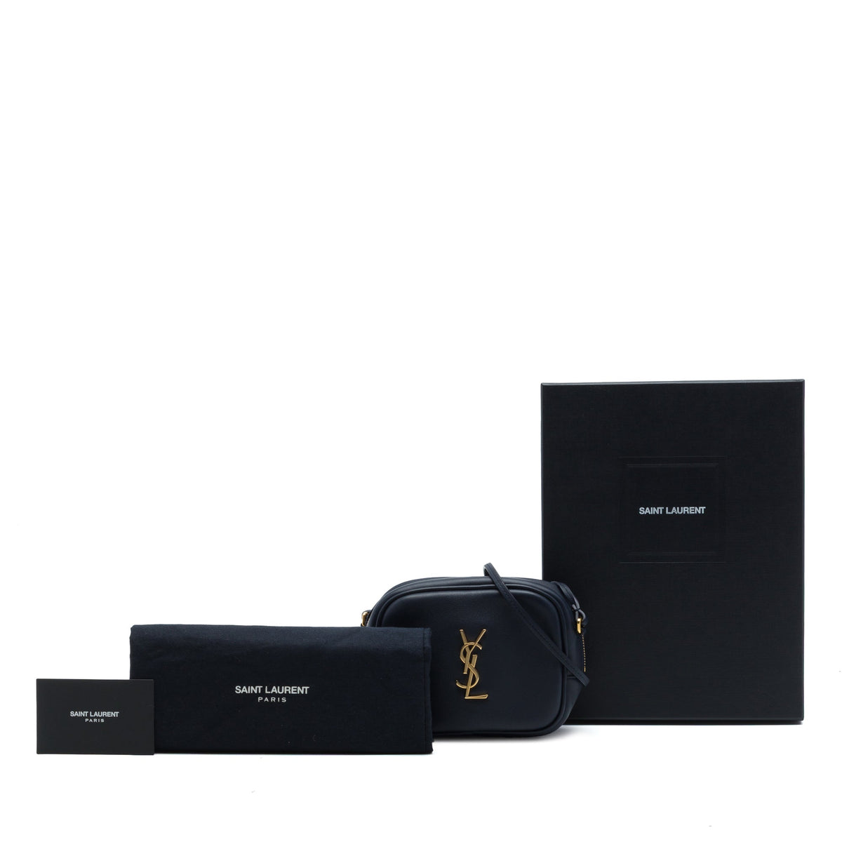 Saint Laurent Calfskin Monogram Blogger Bag