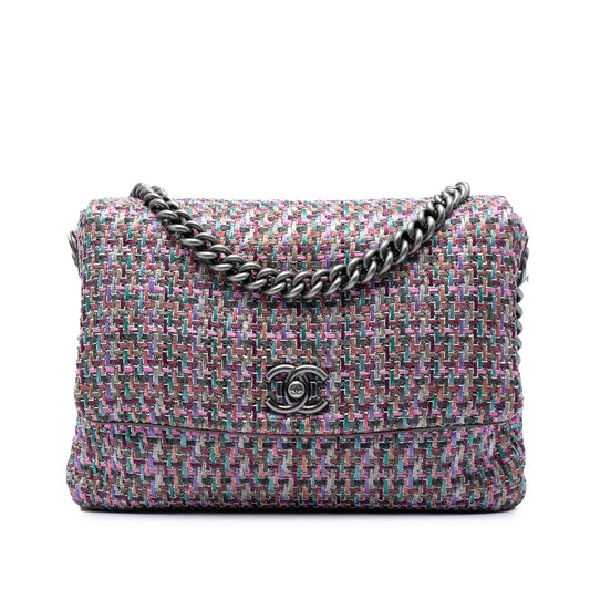 Chanel CC Multicolor Tweed Flap