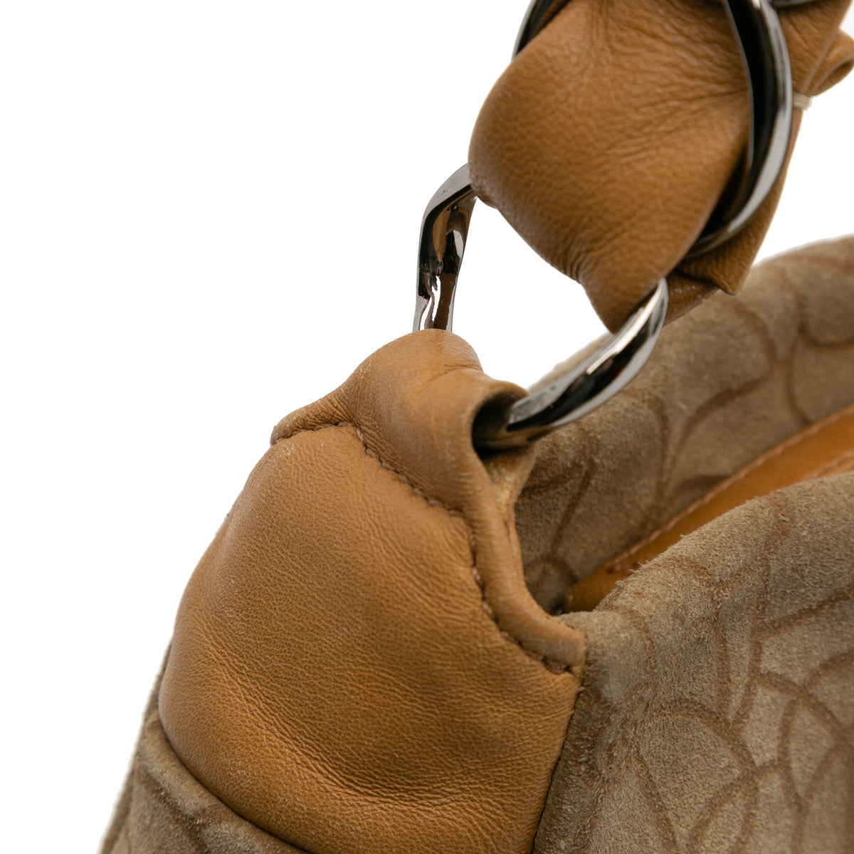 Chanel CC Suede Camellia Hobo
