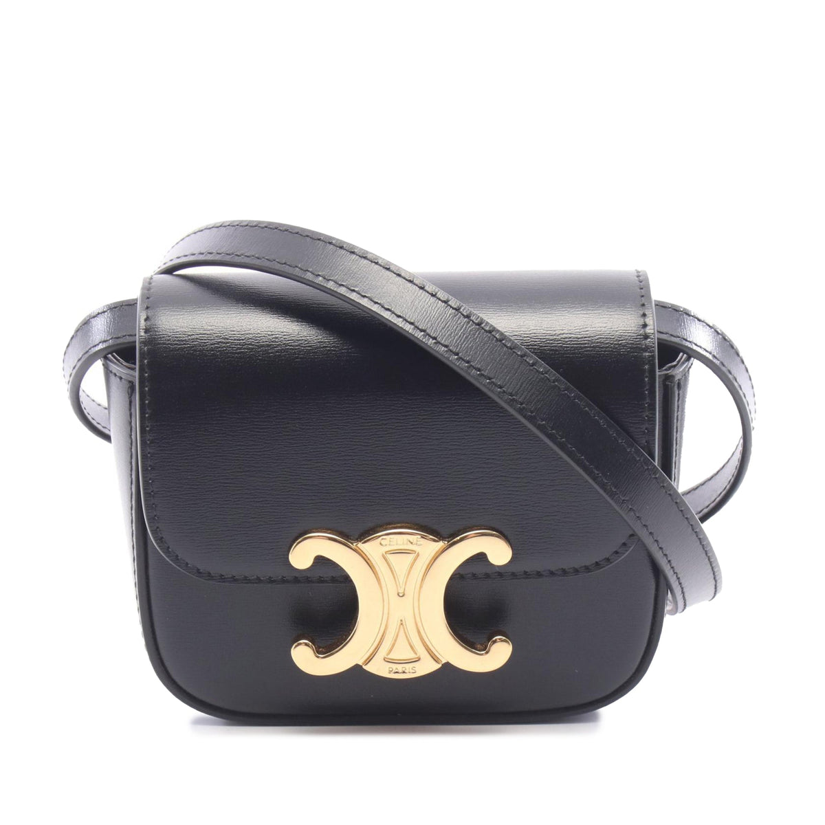 Celine Mini Calfskin Claude Crossbody — Black