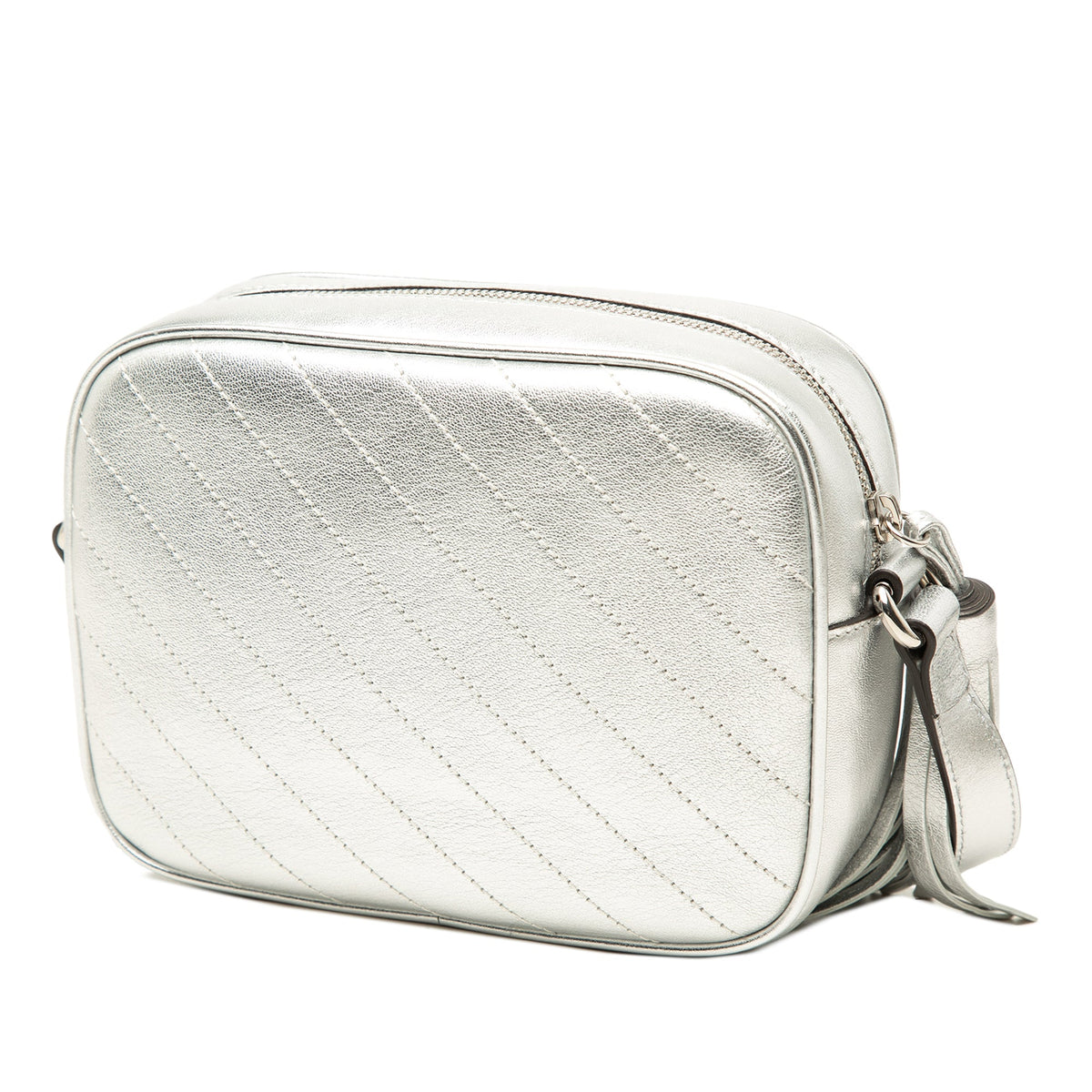 Gucci Small Metallic Calfskin Blondie Crossbody — Silver