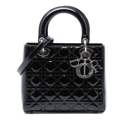 Dior Medium Patent Cannage Lady Dior