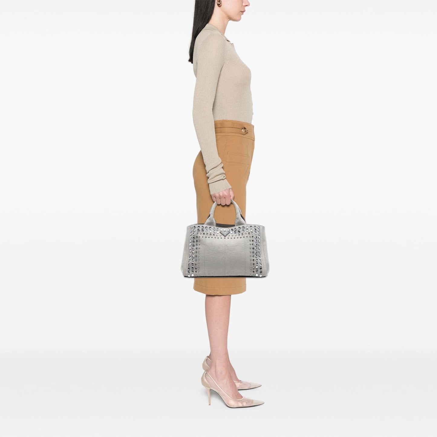 Prada Canvas Canapa Bijoux Satchel